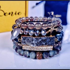 Moonstone 5 Stack Bundle Bracelet
